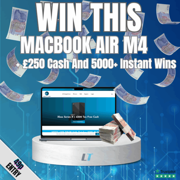 Macbook Air M4 + £500 Instant Win Low Odds Raffle 5000+ Winners