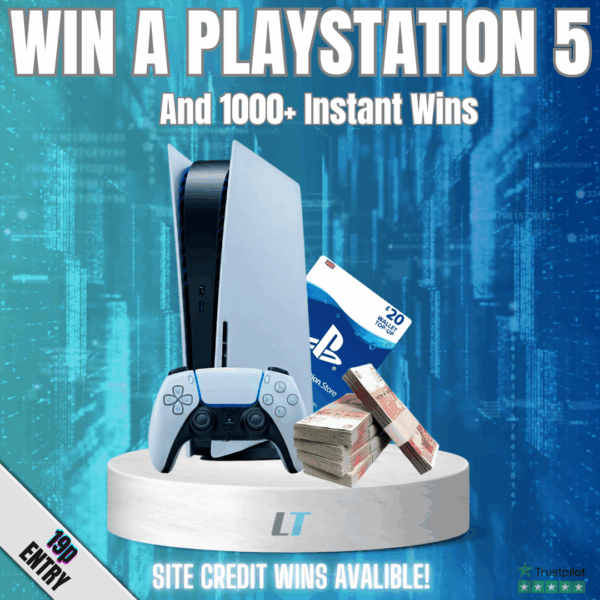 PS5 Console + £250 Tax Free Cash Instant Wins